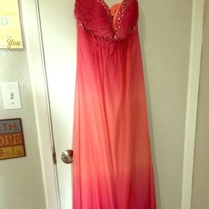Pink Ombre Floor Length Dress